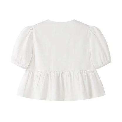 Ruched Short Sleeve Blouse