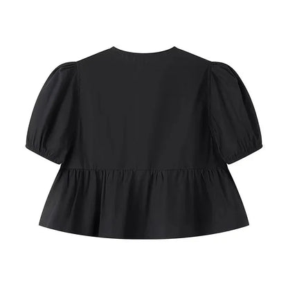 Ruched Short Sleeve Blouse